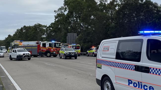 The scene of the crash at Coomera. Picture: QAS