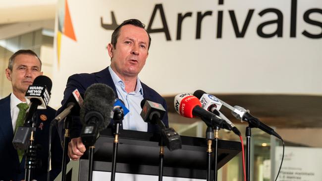 WA Premier Mark McGowan is monitoring the situation after a fresh coronavirus case was discovered in Sydney. Picture: NCA NewsWire / Tony McDonough