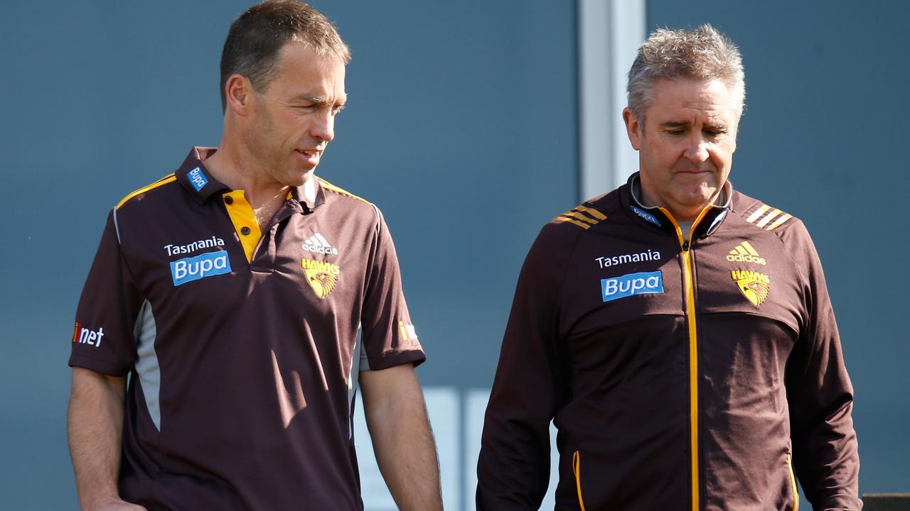 Alastair Clarkson and Chris Fagan during their time at Hawthorn.