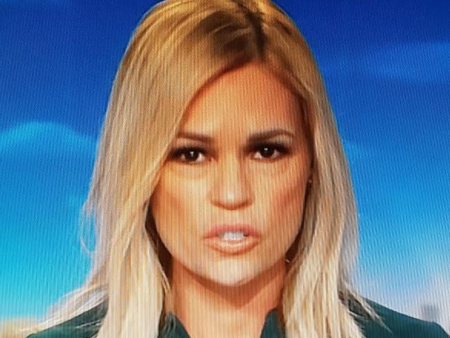 Screen grab of Sonia Kruger on Channel 9 TV this morning..