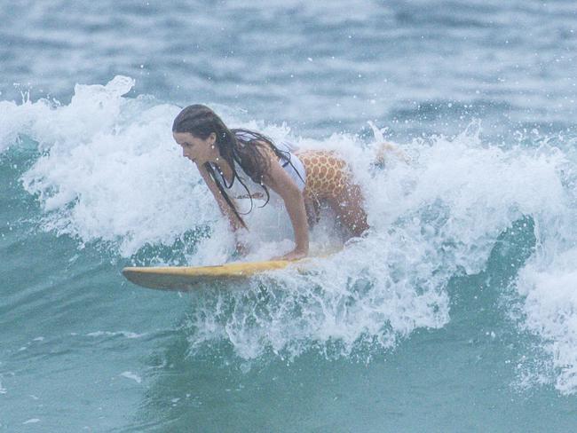 Early Saturday heats of The Burleigh Heads Boardriders Single Fin Festival. Picture: Glenn Campbell