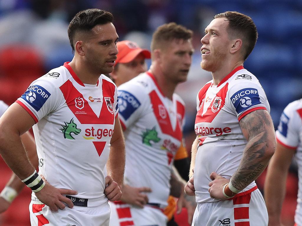 Dylan Edwards of the Panthers warms up before the NRL Round 7 match between  the Newcastle Knights and the Penrith Panthers at McDonald Jones Stadium in  Newcastle, Saturday, April 15, 2023. (AAP