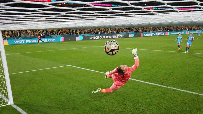 Mary Earps couldn’t stop Kerr’s wonder strike. Picture: Cameron Spencer/Getty Images