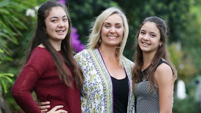 Tania Usher prefers to give daughters Mia, 15, and Rhani, 13, experiences rather than material gifts. Pic: Luke Marsden