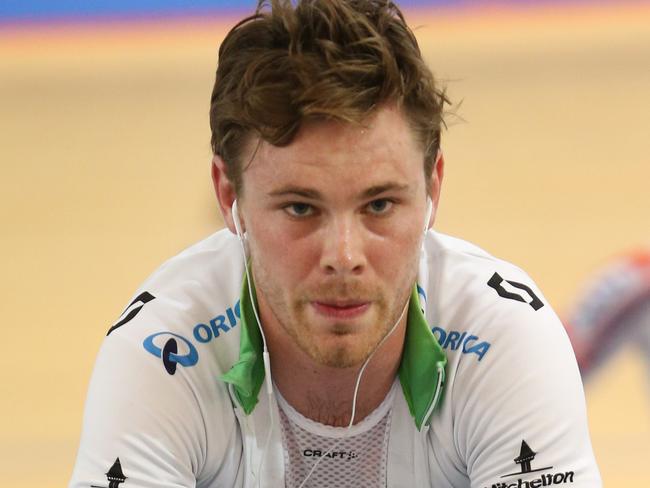 Michael Hepburn warming up before the Individual Pursuit Final. Track Cycling National Titles, at Adelaide Super-Drome, Night 2. 04/02/16 Picture: Stephen Laffer