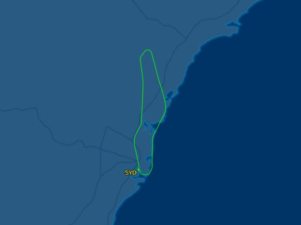 The Qantas plane had to return to Sydney after takeoff. Picture: Flight Aware