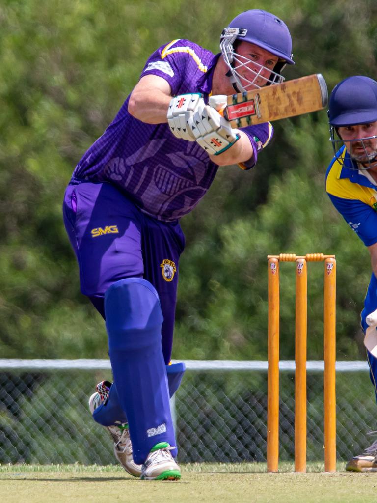 Gympie Regional Cricket fixtures – Kenilworth v Valleys: Valley's Shane Walker Photo – Zahner Photography