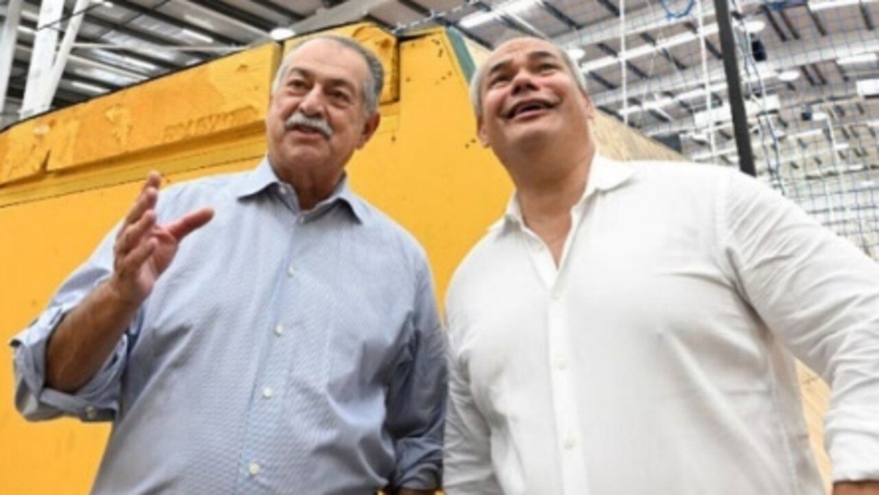 Gold Coast Mayor Tom Tate (pictured right) with Brisbane Organising Committee for the 2032 Olympic Games chief Andrew Liveris at the Carrara Indoor Sports Centre.