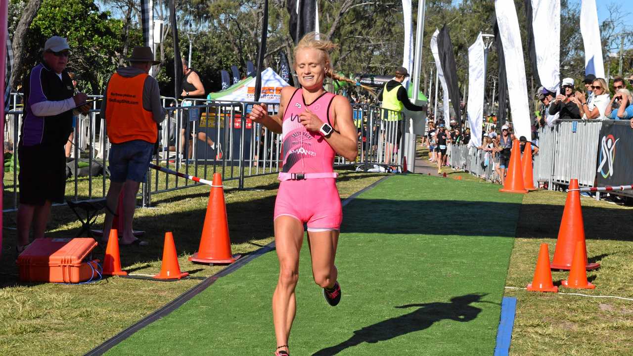 Courtney Gilfillan excited after winning the Olympic individual division. Picture: Amber Gibson