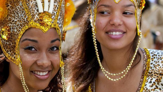 Brazillian ladies join in the Carnival fun in Rio.