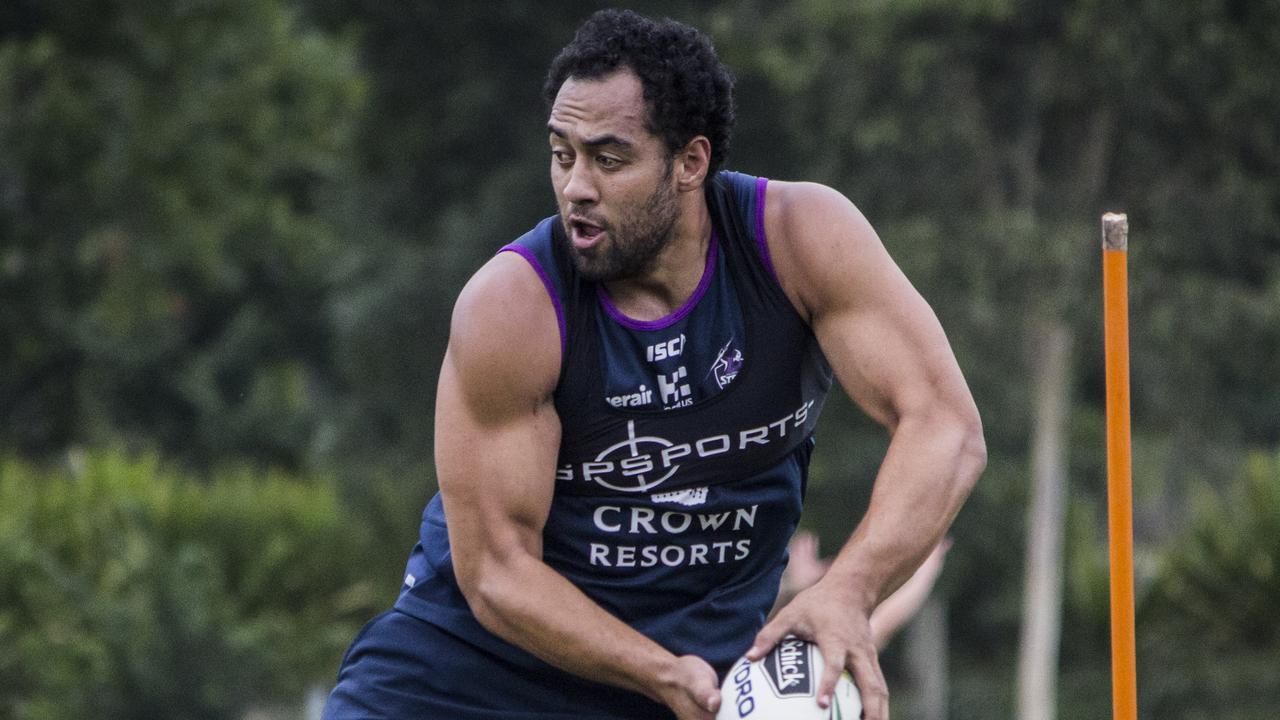 Melbourne prop Sam Kasiano is set to replace Jack de Belin at St George Illawarra. Picture: Jonathan Demos