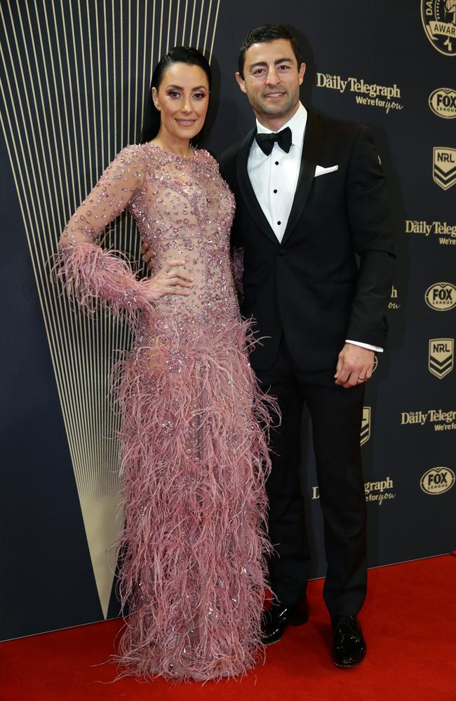 Anthony Minichiello and Terry Biviano on the red carpet. Picture: Jonathan Ng