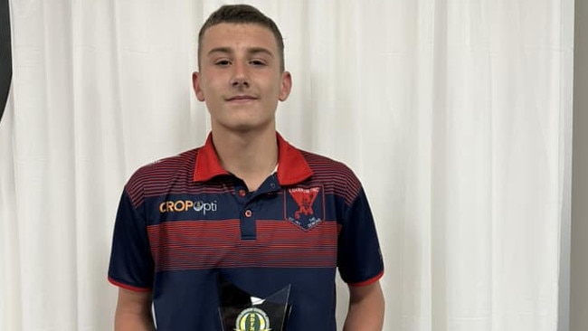 Chase Whelan won the under-14 best and fairest in the Horsham league last year. Picture: Horsham District Football Netball League.