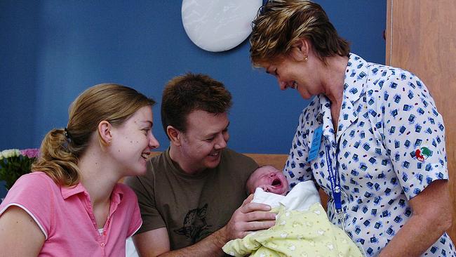 Mary Little (far right) was the head midwife at the hospital.