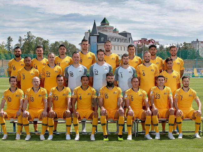 The Socceroos’ official World Cup team photo: but who makes the starting XI? Picture: Toby Zerna