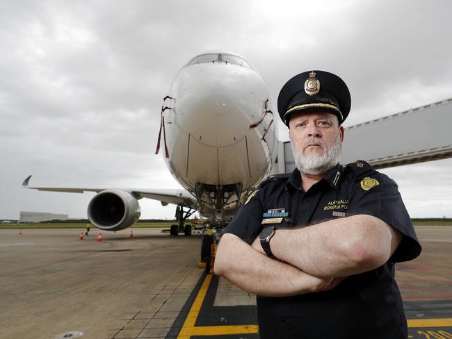 Superintendent Paul Barfoot from the Australian Border Force at Brisbane International Airport. Picture: Josh Woning
