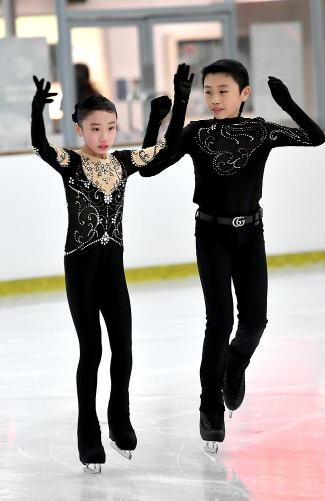 Chanelle Chum and Osckar Chum from WA Australian Figure Skating Championships in Brisbane. Thursday December 1, 2022. Picture, John Gass