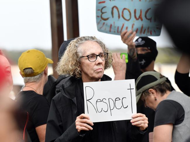 More than 100 passionate protesters gathered at the Sunshine Coast's March4Justice at Cotton Tree on monday. Picture: Patrick Woods.