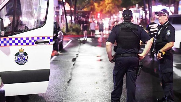 Queensland Police officers at Ocean Street, Maroochydore.