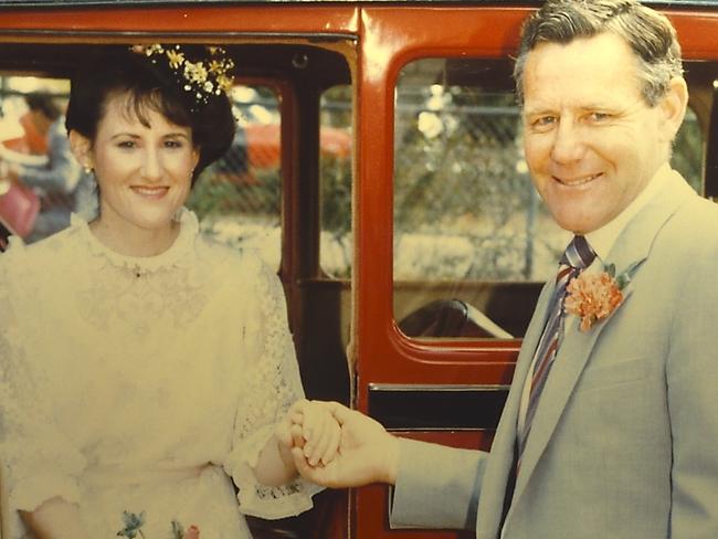 Rhonda MacFarlane on her wedding day with father Don.