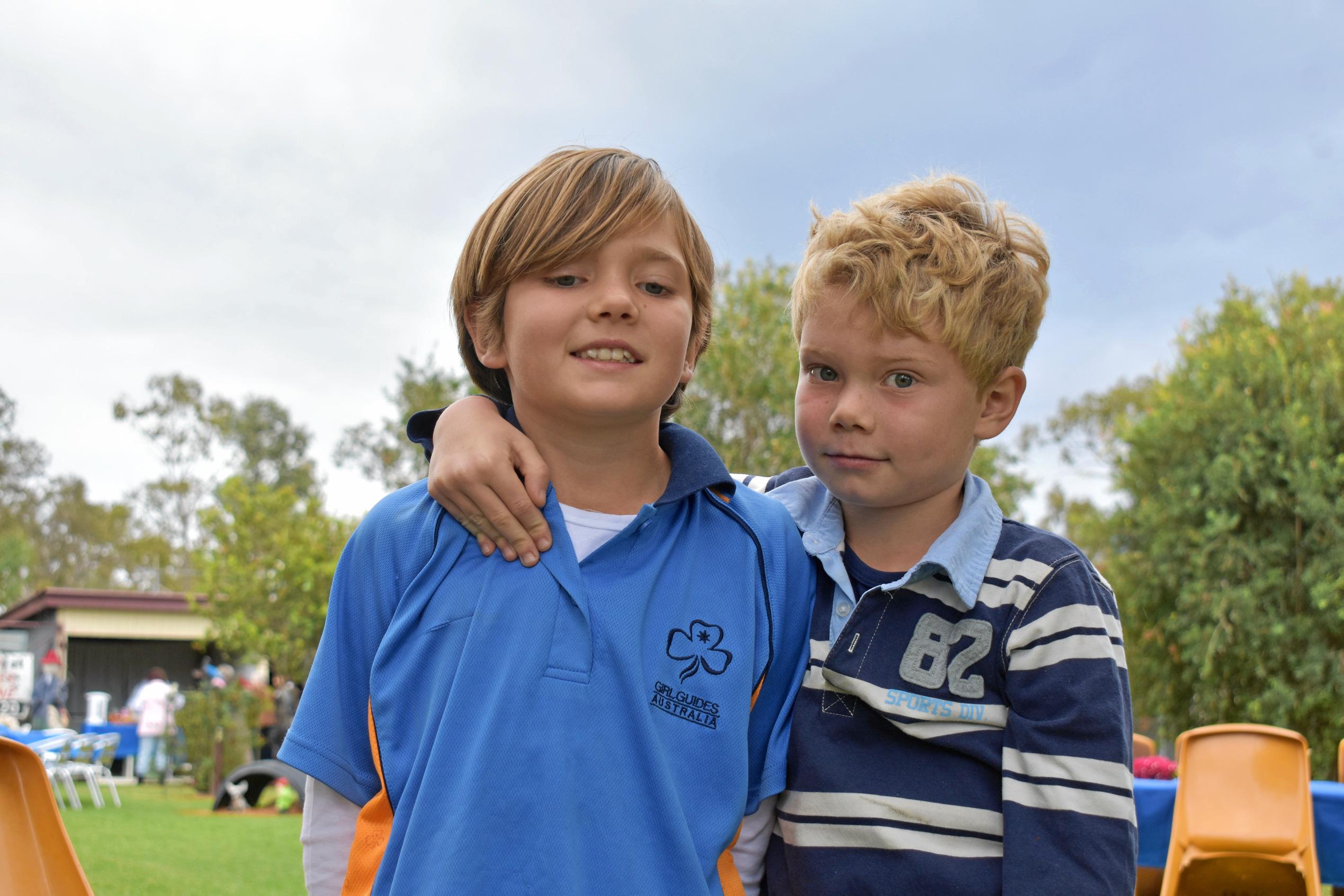 Isla and Struan MacDonnell at Injune's Biggest Morning Tea. Picture: Ellen Ransley