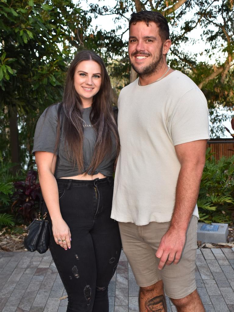 Rhett Mcleod and Angela Files at the CBD Christmas Fair in Rockhampton on December 3, 2022.