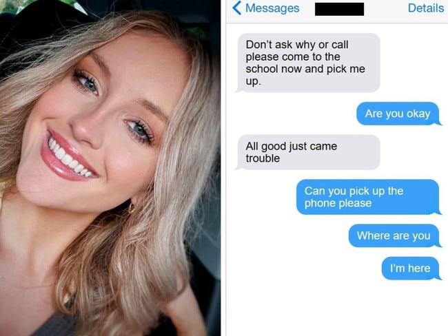 Lilie James texts inquest collage