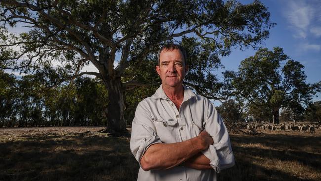 Paddy Fenton on his Vasey property said the wind farm plan was “disgusting”. Picture: Nicole Cleary