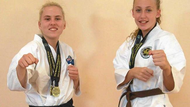 AUSTRALIAN TEAM: Richmond River Kadina student, Krystal Boyce, 14, (right) with Samantha Hurford (left) has been selected for the Australian team to compete in the Czech Republic at the World Championships in 2019. Picture: Contributed