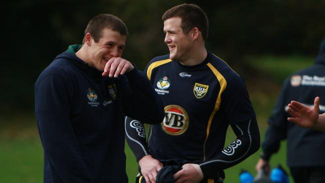 Twins Josh and Brett Morris training with Australia.