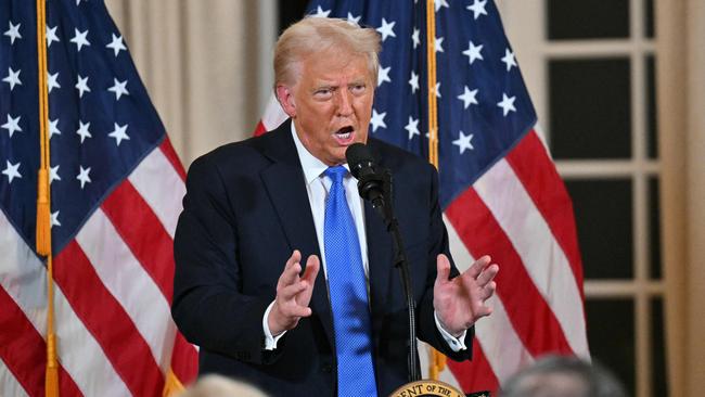 US President Donald Trump in Palm Beach, Florida, on February 7. (Photo by ROBERTO SCHMIDT / AFP)