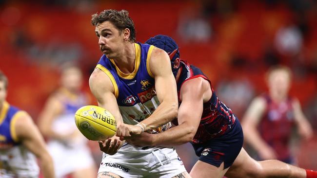 Joe Daniher in action for the Lions against Melbourne a fortnight ago. Picture: Getty