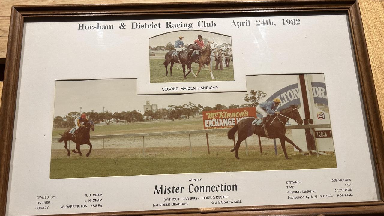 Mister Connection, the last horse Robert Cram owned, was victorious at Horsham in April, 1982. Picture: Supplied/Robert Cram
