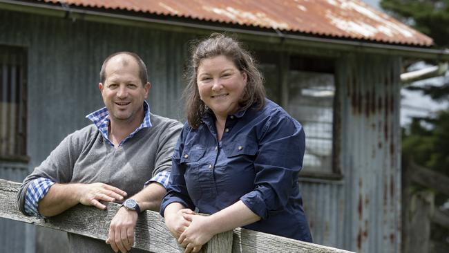 McIntosh Farm Wiltipoll Neva Courts and her partner Matt run a grass fed ethical prime lamb operation in South Gippsland. Picture: Zoe Phillips