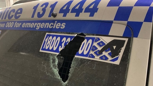 Damage to police cars at Tweed Heads. Picture: NSW Police