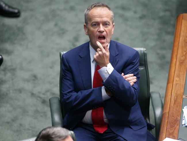 The Leader of the Opposition Bill Shorten, during Question Time in the House of Representatives at Parliament House, Canberra. Picture: Gary Ramage