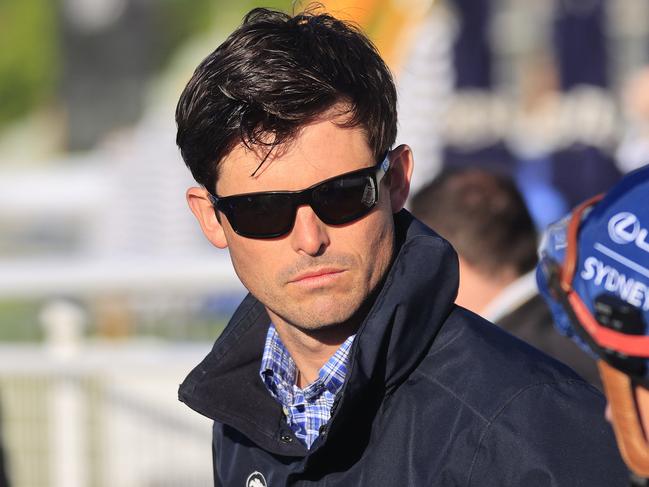 SYDNEY, AUSTRALIA - APRIL 13: James Cummings looks on during a trackwork session at Royal Randwick Racecourse on April 13, 2021 in Sydney, Australia. (Photo by Mark Evans/Getty Images)