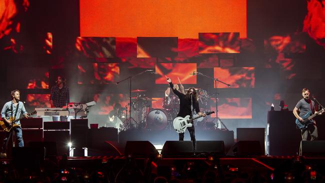 The Foo Fighters band on stage. Picture: The Sunday Telegraph / Monique Harmer