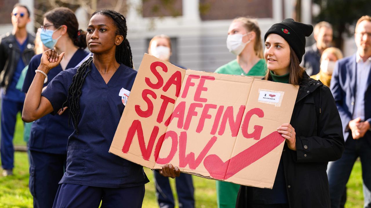 Nurses have been campaigning for staffing ratios. Picture: NCA NewsWire / James Gourley