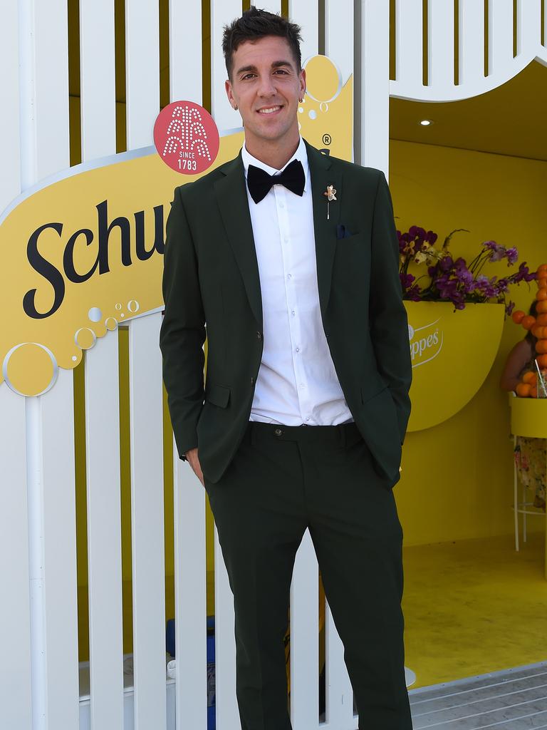 Thanasi Kokkinakis opted for a cool green suit. Picture: NCA NewsWire / Josie Hayden