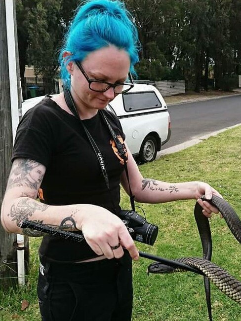 Tameeka Stevens has started a new snake catching business Greater Bendigo Snake Control. Picture: Contributed