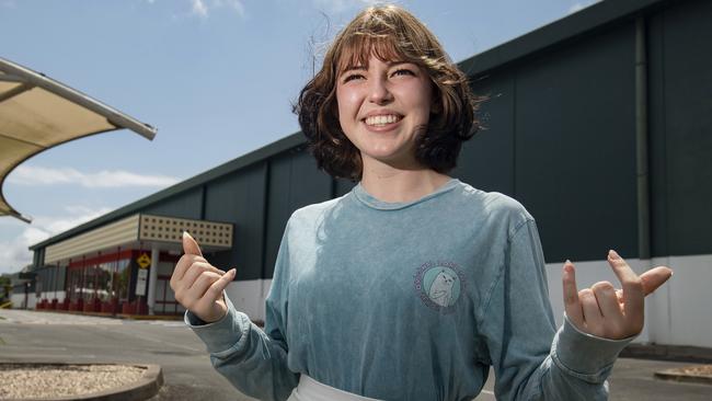 Jasmine Bryan at the site of the new film studio – the old Bunnings warehouse. Picture: Brian Cassey