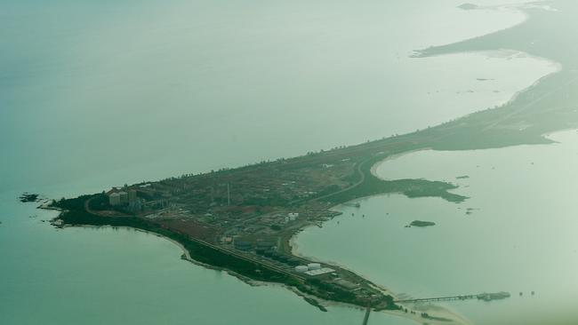 Looking down over Nhulunbuy and the old refinery plant that still towers over the remote coastal town collecting dust, waiting to be dismantled.