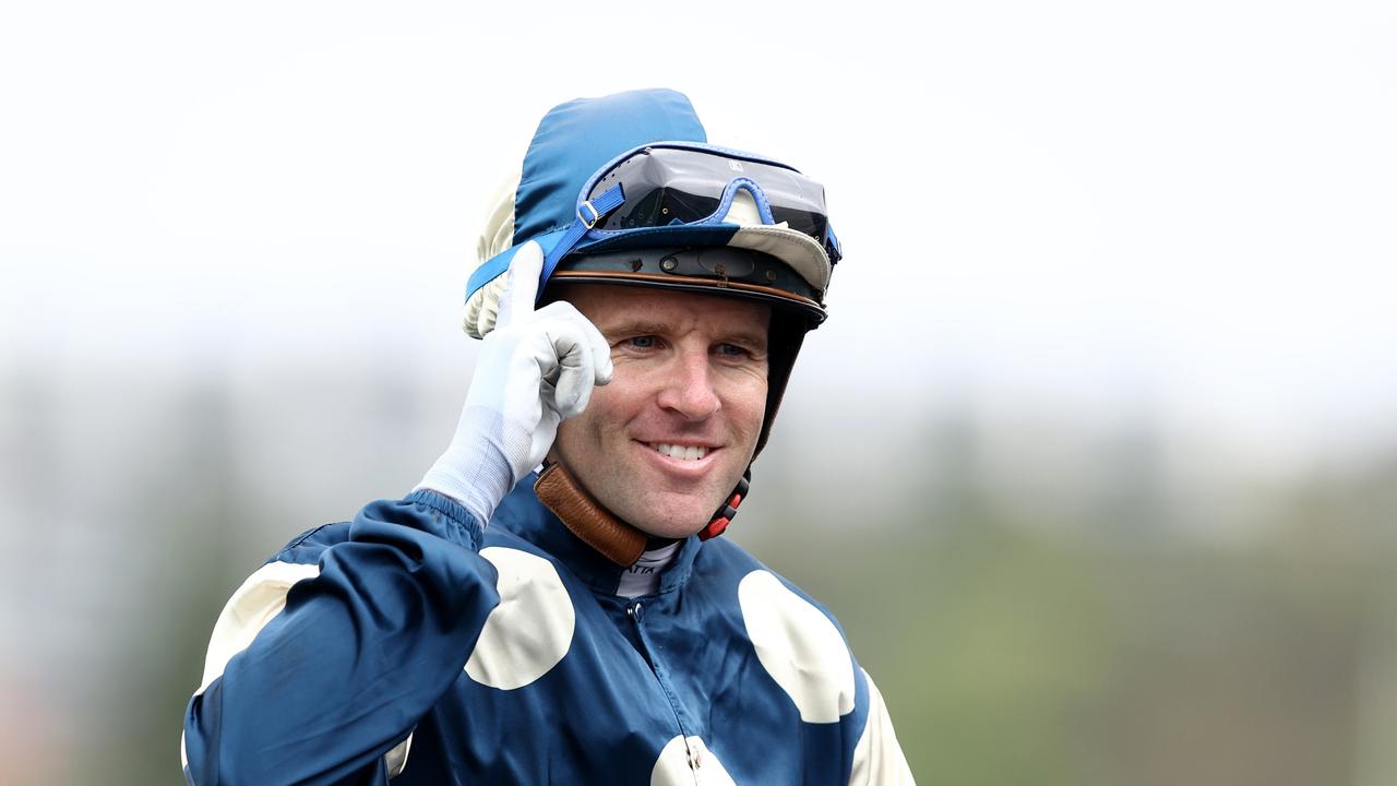 Tommy Berry was all smiles returning to scale after a pearler of a ride to guide Gringotts to victory in the $3m Big Dance Picture: Jason McCawley/Getty Images