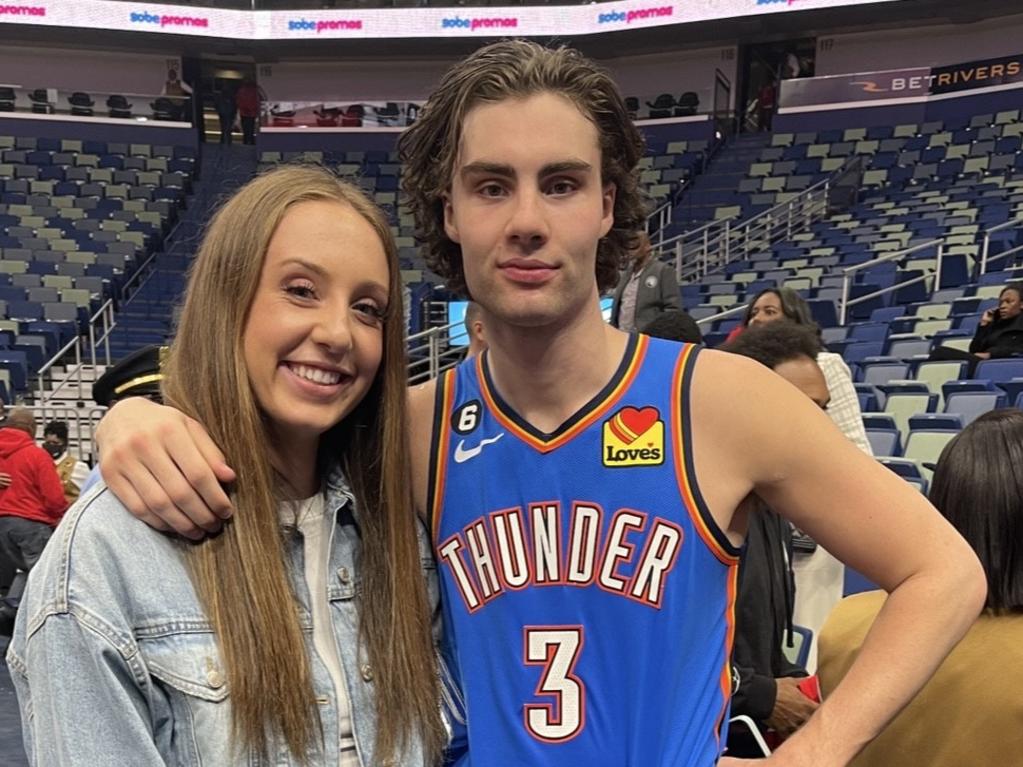 Hannah Giddey at one of her little brother Josh’s NBA games.. Picture: Supplied