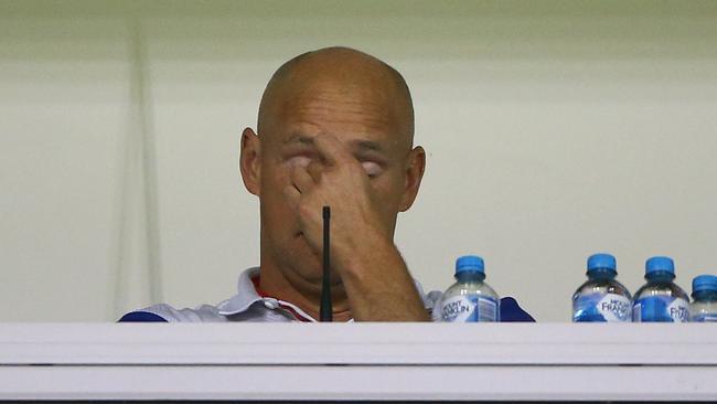 The Knights players have given up on coach Nathan Brown. Picture: Getty Images