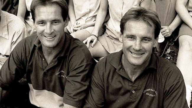 Paul, left, and Chris Dawson at Coombabah High in 1992.