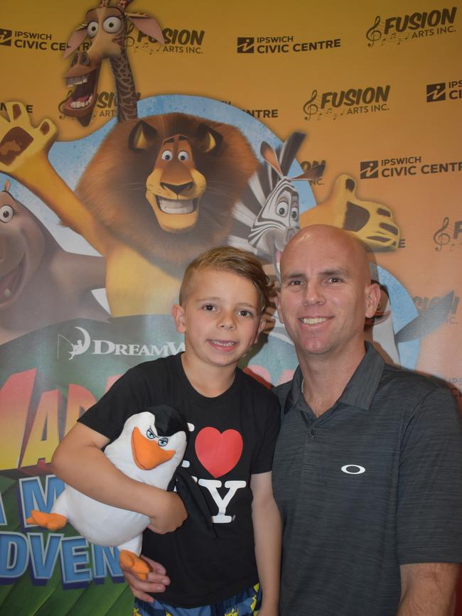 Cooper Woods and Chris Woods at Madagascar A Musical Adventure Jr. presented by Fusion Arts Inc and Ipswich Civic Centre. Photo: Georgie Walker