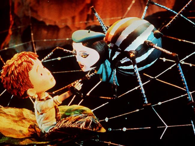 James Henry Trotter and Miss Spider in a scene from James and the Giant Peach. Picture: Supplied