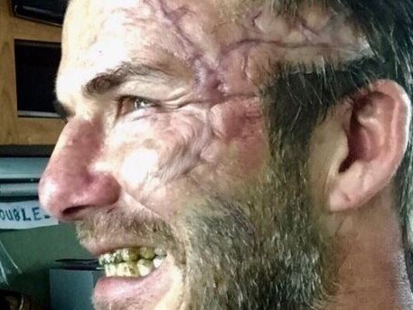 David Beckham looks unrecognisable in his role for King Arthur. Picture: Supplied